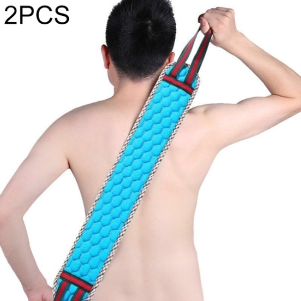 2 PCS Double Sided Brush Back Exfoliating Bath Towel Strap Bathroom Tool, Random Color Delivery