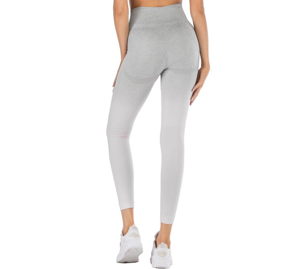 Fitness Sports Quick-drying Breathable Mesh Hip Yoga Pants (Color:Grey Size:S)