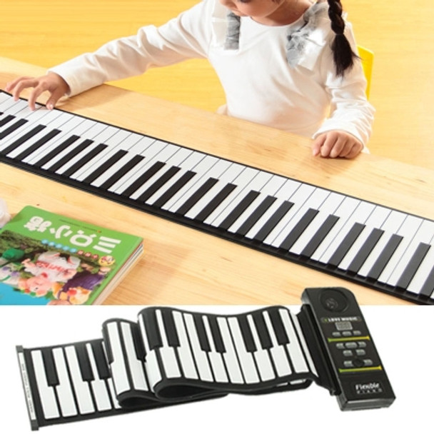88 Keys Portable MIDI Silicone Flexible Roll Up Piano, Keyboard: 133 x 14.2 x 0.6cm
