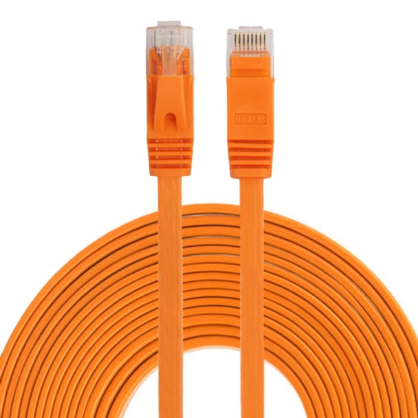 8m CAT6 Ultra-thin Flat Ethernet Network LAN Cable, Patch Lead RJ45 (Orange)