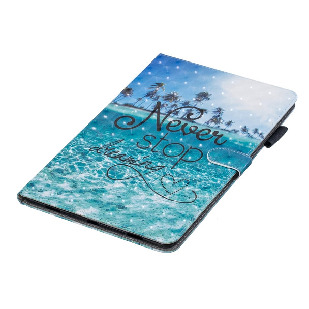 3D Horizontal Flip Leather Case with Holder & Card Slots For Galaxy Tab A 10.5(Blue Coconut Grove)