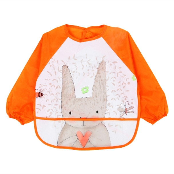 Baby Meal Gown Thin Section Boys And Girls Bib Waterproof Anti-dressing, Size:0-3 Years Old, Style:Big Eared Rabbit(Orange)