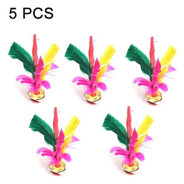 5 PCS Colourful Feather Kick Shuttlecock Foot Exercise Toy, Random Color Delivery