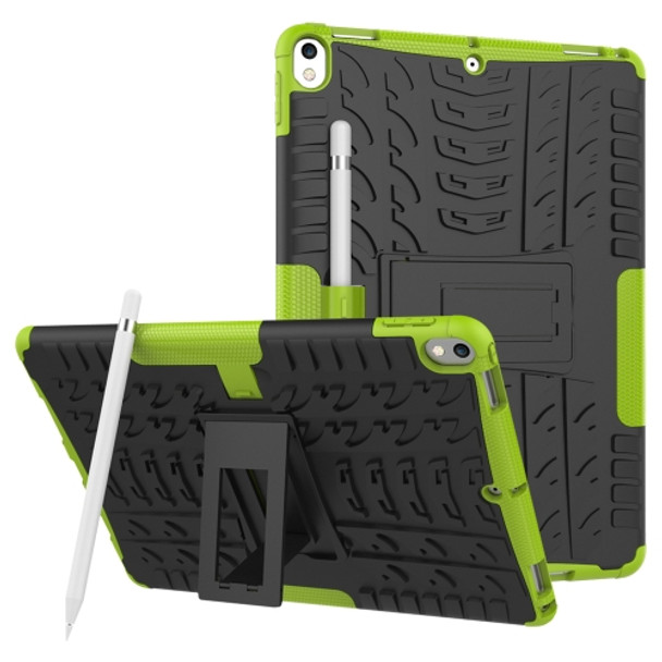 Tire Texture TPU+PC Shockproof Case for iPad Air 2019 / Pro 10.5 inch, with Holder & Pen Slot(Green)