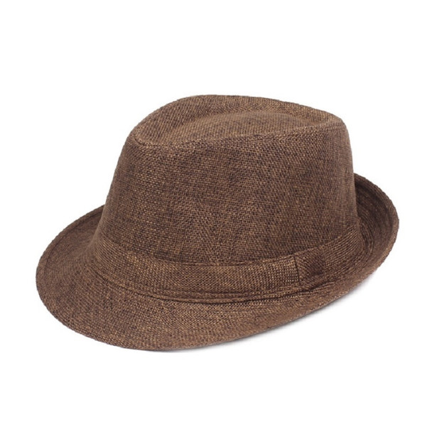Brown Fashion Seaside Sun Visor Hat Folding Net Surface Jazz Hat, Size:58cm