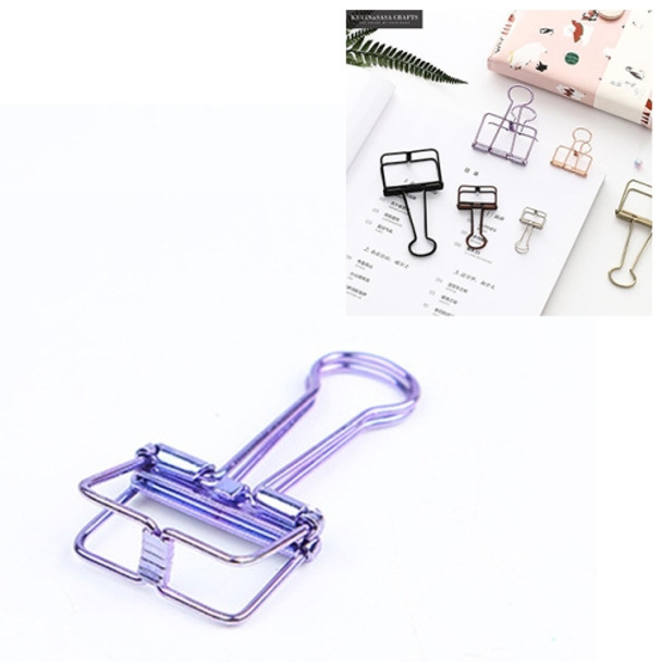 Metal Hollow Long Tail Clip Creative Stationery Office Paper Clip, Szie:L(Purple)