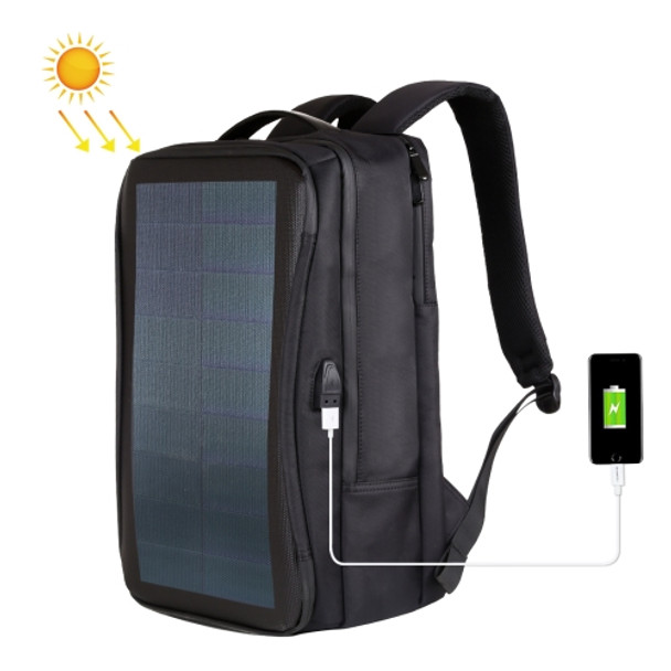 HAWEEL Flexible Solar Panel 12W Power Backpack Laptop Bag with Handle and USB Charging Port(Black)