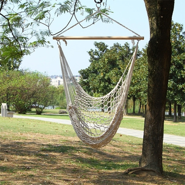 Aotu AT6732 Outdoor Cotton Rope Net Swing Frame Hanging Chair Hammock, Size: 130x90cm