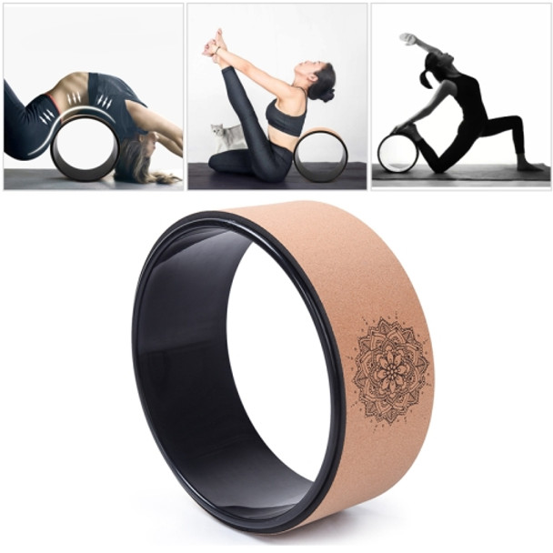 Wood Yoga Wheel Pilates with Buddha Lotus Professional TPE Yoga Circles Gym Workout Back Training Tool