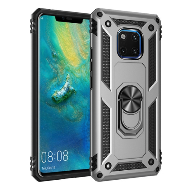 Armor Shockproof TPU + PC Protective Case with 360 Degree Rotation Holder for Huawei Mate 20 Pro(Silver)