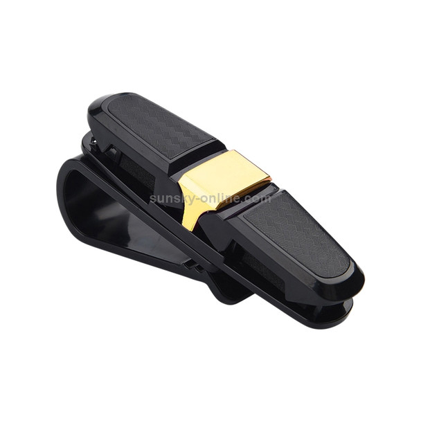 Vehicle Mounted Glasses Clip Car Eyeglass Bill Holder, Blister Package (Gold)