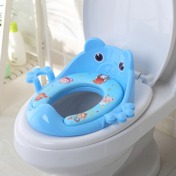 Toilet Training Baby Travel Potty Seat Portable Toilet Seat Infant Chamber Pots Cartoon Toilet(Blue)