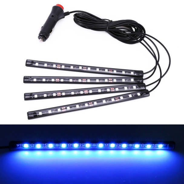 4 in 1 Universal Car LED Atmosphere Lights Colorful Lighting Decorative Lamp, with 48LEDs SMD-5050 Lamps, DC 12V 3.7W(Ice Blue Light)