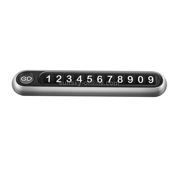 Hidden Number Metal Car Temporary Parking Number Plate Parking Card (Silver)