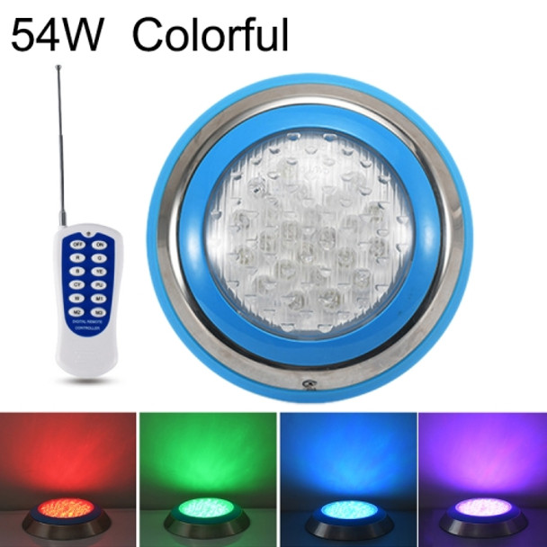 54W LED Stainless Steel Wall-mounted Pool Light Landscape Underwater Light(Colorful Light + Remote Control)