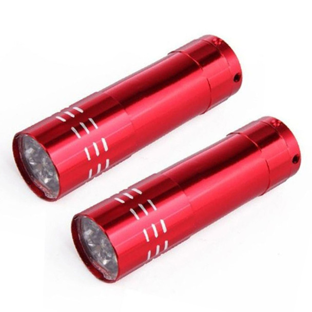 2 PCS Nail Dryer Mini LED Flashlight UV Lamp Portable For Nail Gel Fast Dryer(Red)