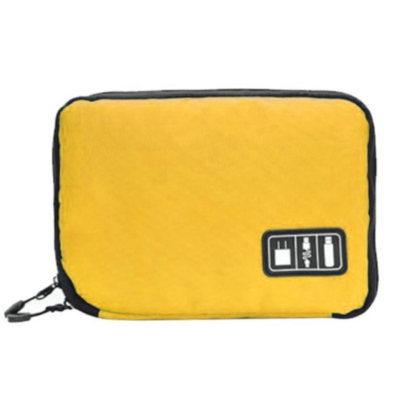 Outdoor Activities Travel Data Cable Bags Backpack SD Card Charger Zipper Bag(Yellow)