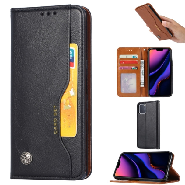 Knead Skin Texture Horizontal Flip Leather Case for iPhone 11 Pro, with Photo Frame & Holder & Card Slots & Wallet(Black)