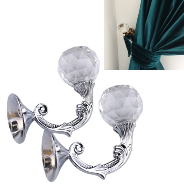 2 PCS Retro Water Wafer Head Barb Curtain Decorative Wall Hook(Silver)