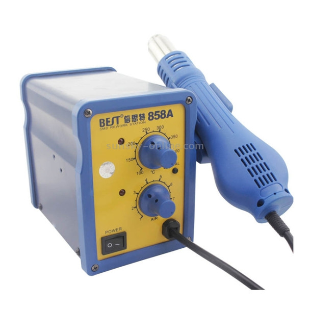 BEST BST-858A AC 220V 50Hz 650W Adjustable Temperature Unleaded Hot Air Gun with Helical Wind, EU Plug(Blue)