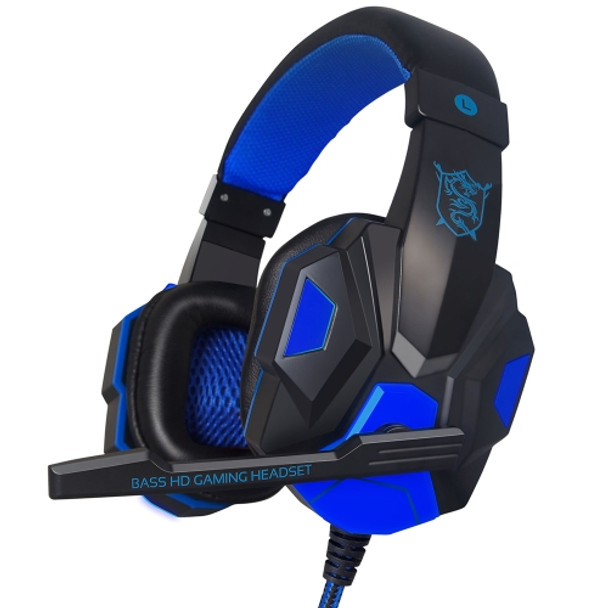 PLEXTONE PC780 Over-Ear Gaming Earphone Subwoofer Stereo Bass Headband Headset with Microphone(Black Blue)