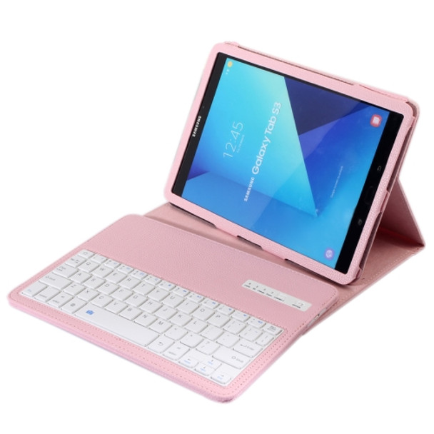 SA860 For Galaxy Tab S6 10.5 inch T860 / T865 Litchi Texture Detachable Bluetooth Keyboard Leather Case with Stand Function (Pink)