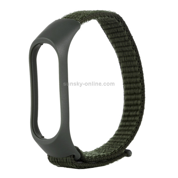 Smart Watch Nylon Woven Wrist Strap Watchband for Xiaomi Mi Band 3 / 4 (Army Green)