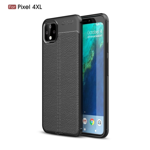 Litchi Texture TPU Shockproof Case for Google Pixel 4XL(Black)