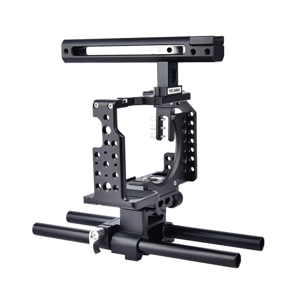 YELANGU CA7 YLG0908A-A Handle Video Camera Cage Stabilizer for  Sony A7K & A7X & A73  & A7S & A7R & A7RII & A7SII(Black)
