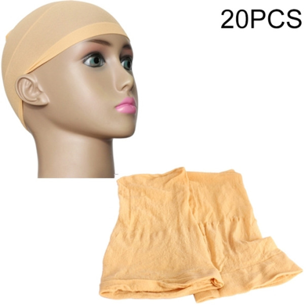 5 PCS High Elastic Silk Socks Fake Hair Net Wig Liner Caps Snood Mesh, B(Flesh Color)