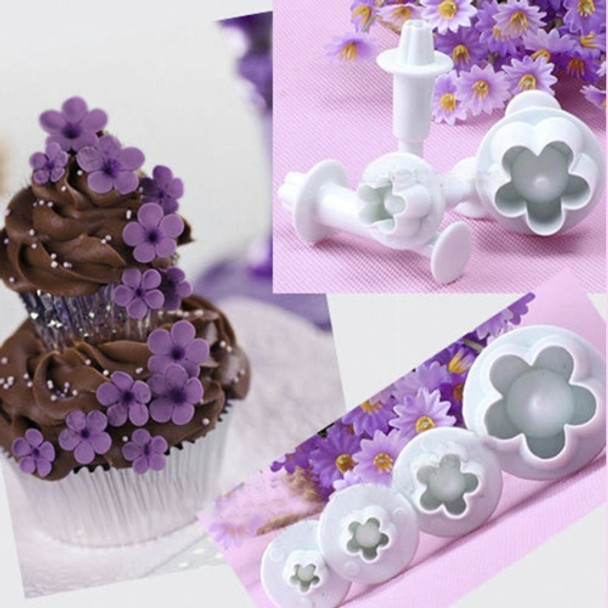 8 PCS Plum Fondant Cake Spring Print Stamper Baking Biscuit Mould