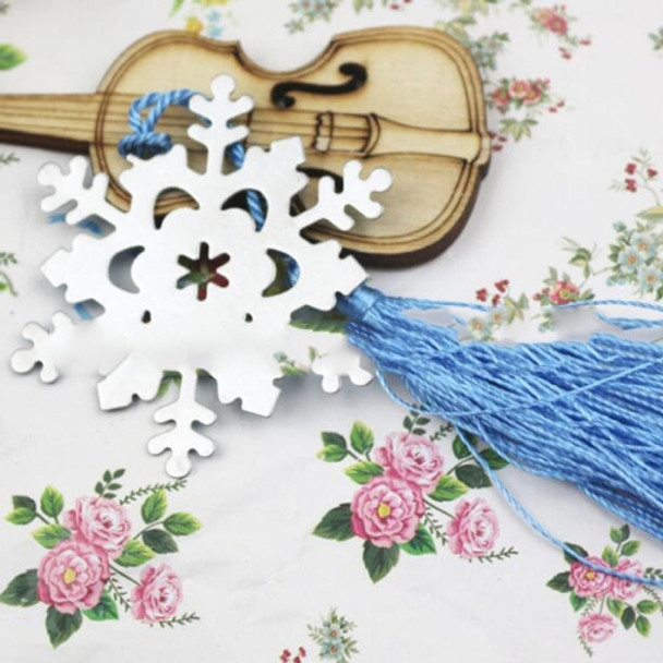 2 Pcs Wedding Small Gifts Practical Metal PVC Transparent Tassel Snowflake Bookmarks