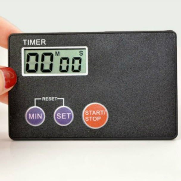 Ultrathin Credit Card Shape Sized Digital LCD Kitchen Buzzer Timer with Magnetic Mount(Black)