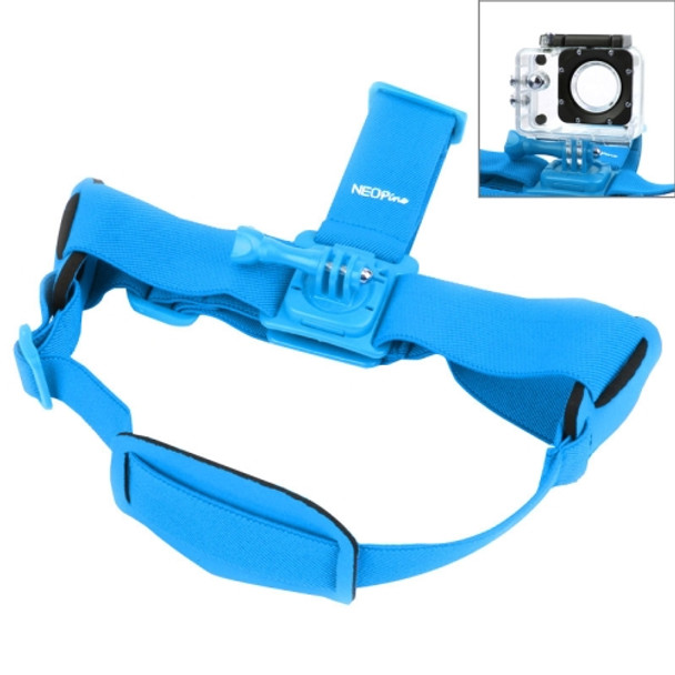 NEOpine GHS-2 Adjustable Action Camera Fixed Head Strap for GoPro HERO4 /3+ /3 /2 /1, Xiaomi Yi Sport Camera(Blue)