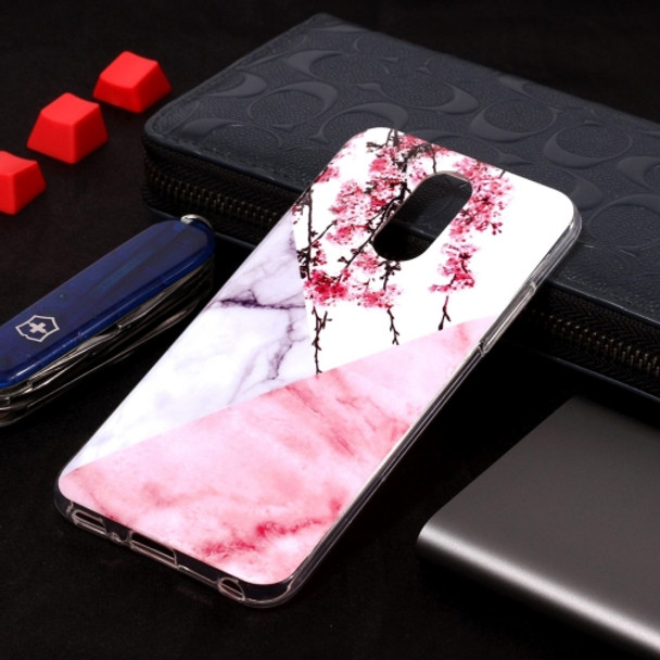 Marble Pattern Soft TPU Case For LG Q7(Plum Blossom)