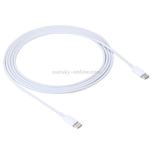 2m 2A USB-C / Type-C 3.1 Male to USB-C / Type-C 3.1  Male Adapter Cable, For Galaxy S8 & S8 + / LG G6 / Huawei P10 & P10 Plus / Xiaomi Mi6 & Max 2 and other Smartphones(White)
