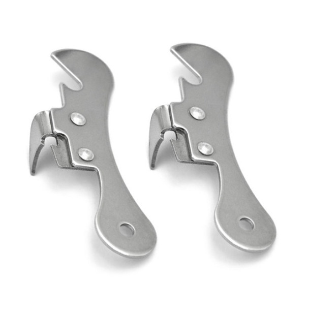 2 PCS  Stainless Steel Bottle Opener Can Opener Multifunctional Kitchen Tool(Stainless Steel Color)