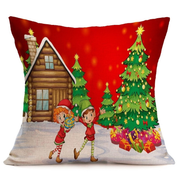 Christmas Festival Pattern Car Sofa Pillowcase with Decorative Head Restraints Home Sofa Pillowcase, C, Size:43*43cm