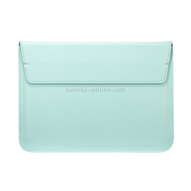 Universal Envelope Style PU Leather Case with Holder for Ultrathin Notebook Tablet PC 13.3 inch, Size: 35x25x1.5cm(Mint Green)