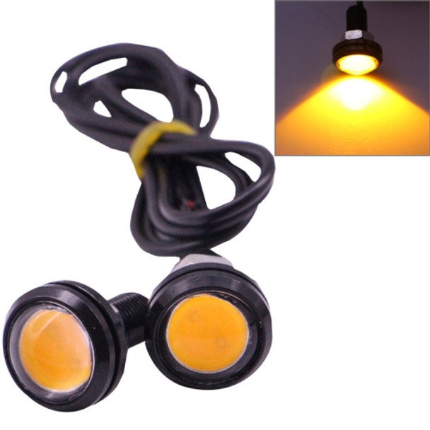 2 PCS 2x 3W 120LM Waterproof Eagle Eye Light Yellow LED Light for Vehicles, Cable Length: 60cm(Black)