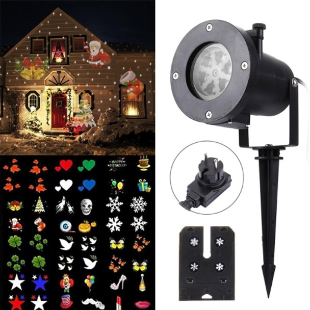 6W IP44 Waterproof Plug-in Card Lawn Lamp, Creative LED Outdoor Decorative Light with 12 Kinds of Self-selected Replaceable Patterns, AC 100-240V
