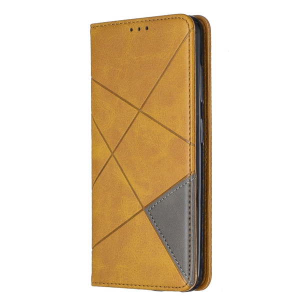 Rhombus Texture Horizontal Flip Magnetic Leather Case with Holder & Card Slots & Wallet For Nokia 3.2(Yellow)