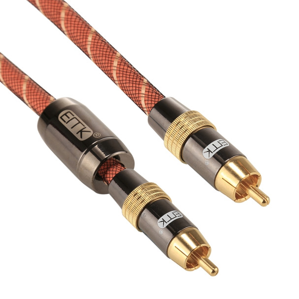EMK TZ/A 8m OD8.0mm Gold Plated Metal Head RCA to RCA Plug Digital Coaxial Interconnect Cable Audio / Video RCA Cable