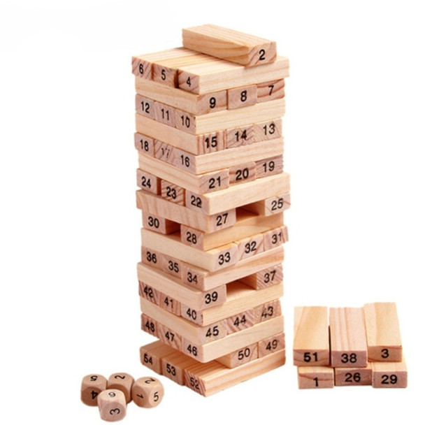 54 PCS Pile Wooden Building Blocks Educational Game for Children