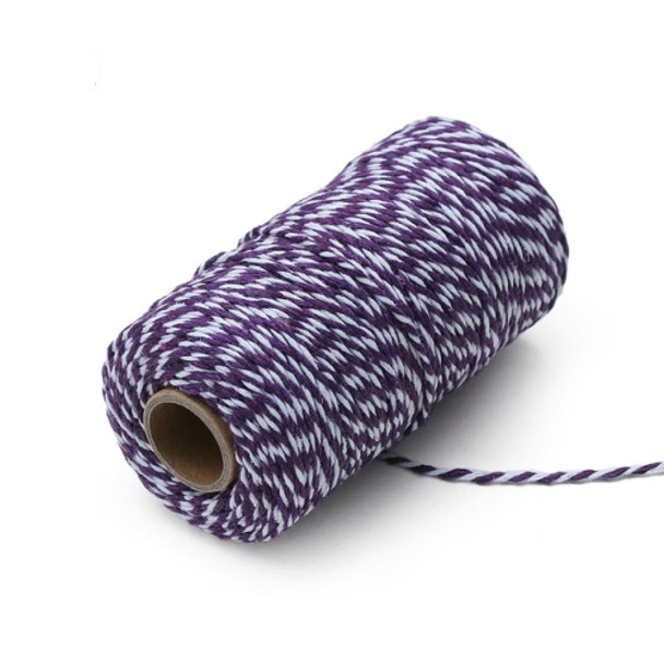 Two-color Cotton Thread Handmade DIY Drawstring Gift Box Packing Rope 2mm Thick (100m / Roll)(10)