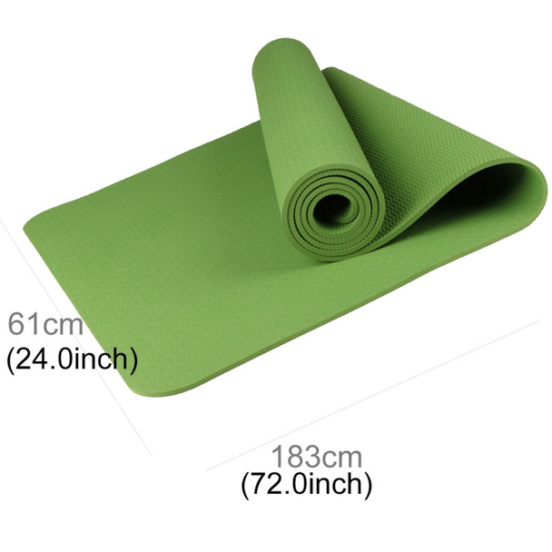6mm Thickness Eco-friendly TPE Anti-skid Home Exercise Yoga Mat, Size:183*61cm(Green)