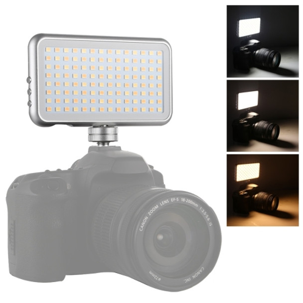 LED-013 Pocket 112 LEDs Professional Vlogging Photography Video & Photo Studio Light with OLED Display & Cold Shoe Adapter Mount for Canon / Nikon DSLR Cameras