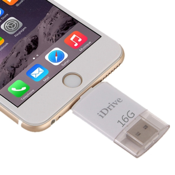 16GB 8 Pin USB iDrive iReader Flash Memory Stick for iPhone 6 & 6s, iPhone 6 Plus & 6s Plus, iPhone 5 & 5C & 5S
