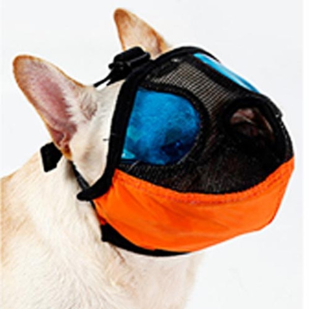Adjustable Short Mouth Flat Nose Pet Dog Mouth Cover Muzzles Anti-biting Barking Comfortable Camouflage, L, Neck Size: 36-64cm(Orange)