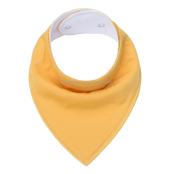 3 PCS Reusable Washable Cotton Baby Bibs Burp Cloth Adjustable Baby Meal Bibs(Dark Yellow)